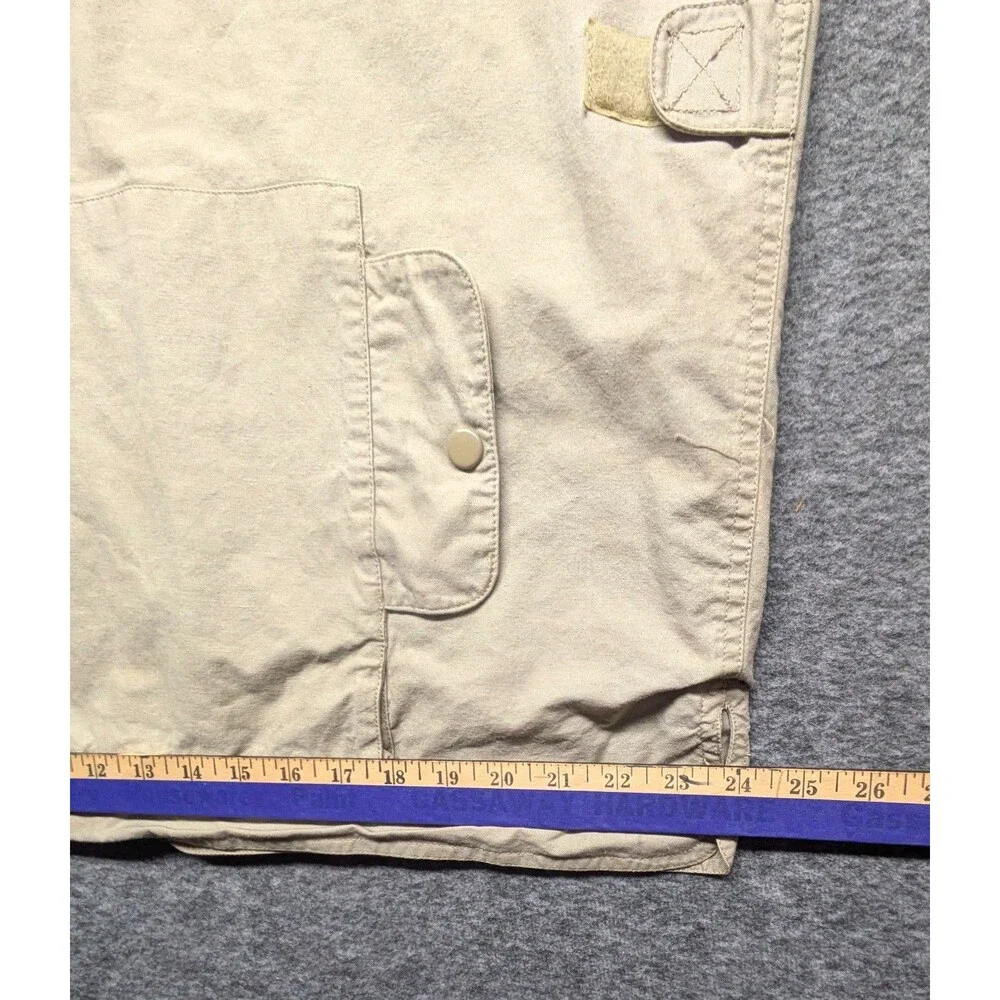 Banana Republic Safari Vest XL Khaki Vintage Utility Fishing Travel Vest W/Hood